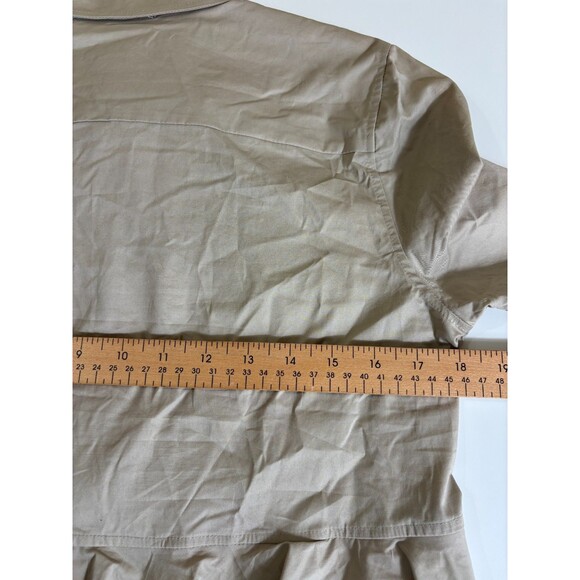 Anthropologie Ro & De Shirt Womens Medium Beige Ruffle Back Collar Button Up NWT - Picture 7 of 8